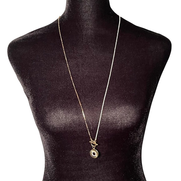 Marlyn Schiff Jewelry - Sunburst Medallion Necklace Womens OS Gold Mixed Chain Celestial Toggle Pendant